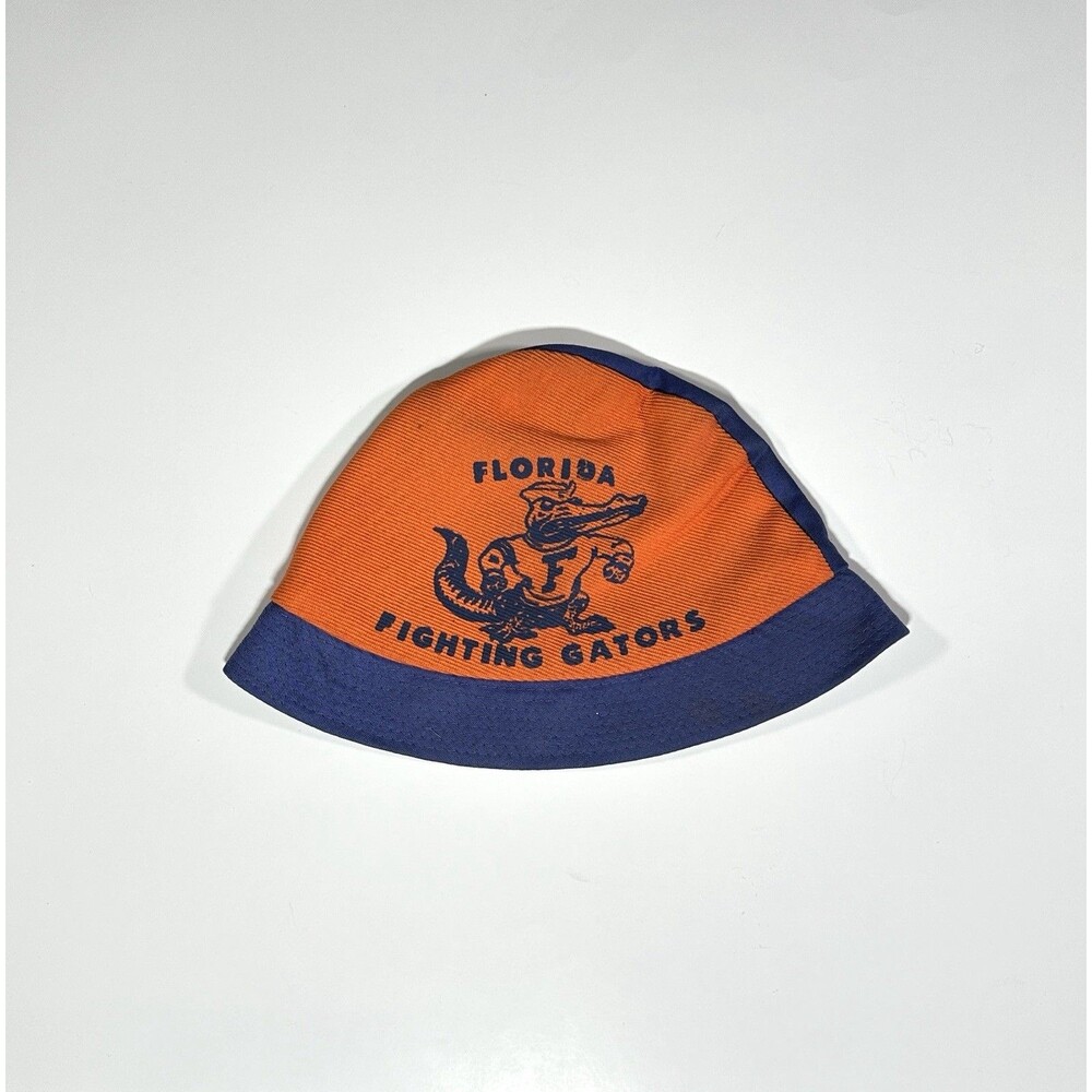 Vintage 70s Sta-Well Florida Fighting Gators College Ball Blue Orange Bucket Hat